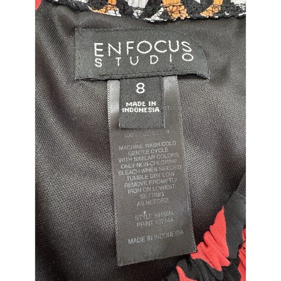 En Focus Womens Sz 8 Knee Length Fit and Flare Black w/red, White Multicolor - Picture 7 of 7